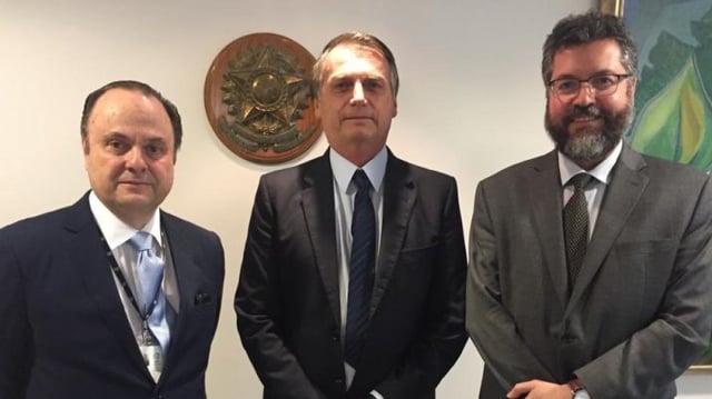 Bolsonaro, Ernesto Araújo e Mário Vialva