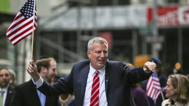 O prefeito de Nova York, Bill De Blasio