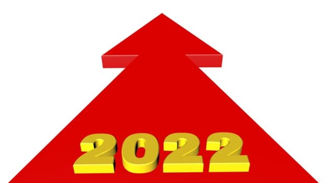 Imagem mostra seta com indicação de caminho para 2022
