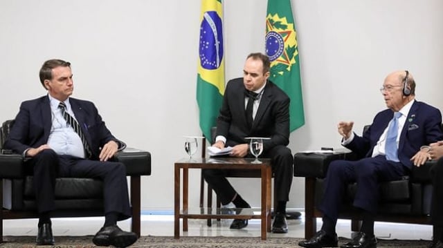 Jair Bolsonaro e o Secretário de Comércio dos Estados Unidos, Wilbur L. Ross Júnior