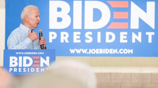 Columbia, South Carolina USA – May 4, 2019: United States 47th Vice President and 2020 presidential hopeful Joe Biden (D) speaks to potential supporters during his campaign stop in Columbia.