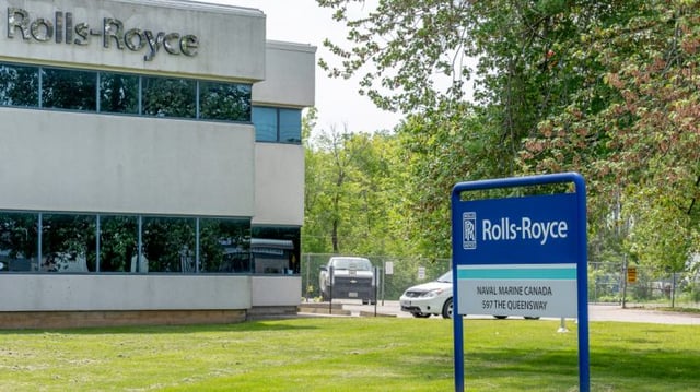 Peterborough, Ontario, Canada – June 08, 2019: Rolls-Royce Canada naval marine facility in Peterborough, Ontario, Canada. Rolls-Royce Holdings plc is a British multinational engineering company.