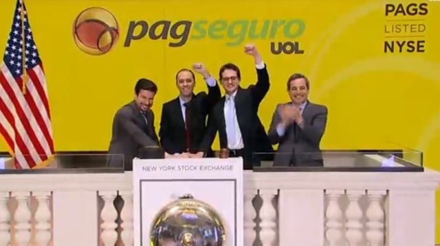 Cerimônia do IPO da PagSeguro na bolsa de Nova York