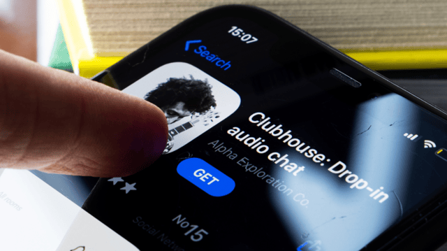 Clubhouse application view on the smartphone