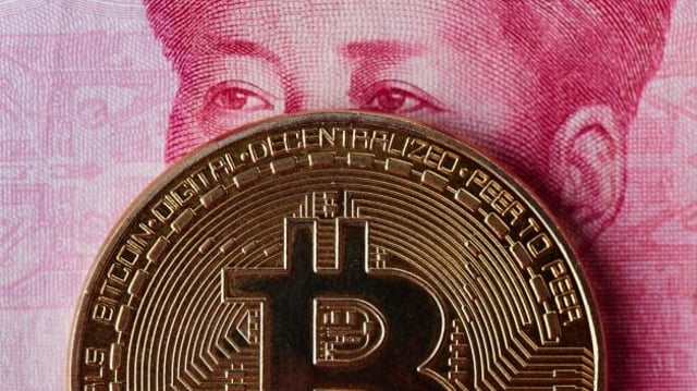 Chinese,Yuan,Money,And,Cryptocurrency,Bitcoin,Close-up.,Digital,Virtual,Internet