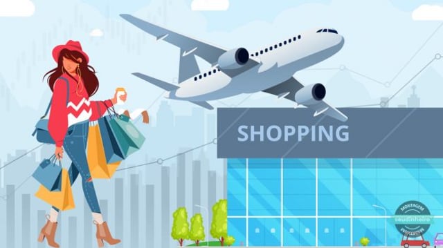 Shopping Roupas Compras Avião Varejo Gráficos
