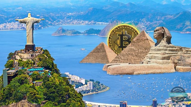 Rio de Janeiro RJ Egito Pirâmide Esfinge Bitcoin Cristo Redentor