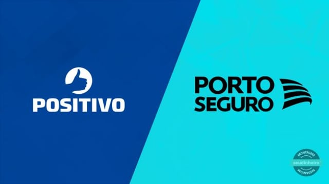 Logos da Positivo (POSI3) e Porto Seguro (PSSA3), lado a lado