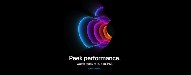Anúncio de evento da Apple de 8 de março de 2022