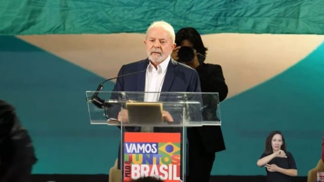Ex-presidente Lula no lançamento de sua nova candidatura à presidência
