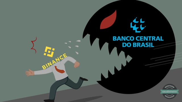 BC em monstro indo atrás da Binance em homem