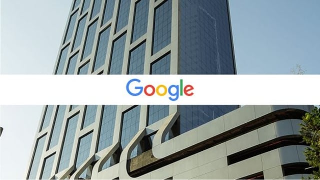 Montagem da fachada do edifício Sky Corporate com o logo do google | PATC11 fundos imobiliários