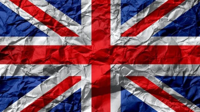 Bandeira do Reino Unido amassada