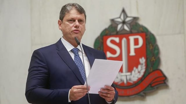 Tarcísio de Freitas (Republicanos), novo governador de São Paulo, discursa na Alesp