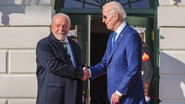 Presidente da República, Luiz Inácio Lula da Silva, durante Reunião com o Presidente dos Estados Unidos da América, Joe Biden.