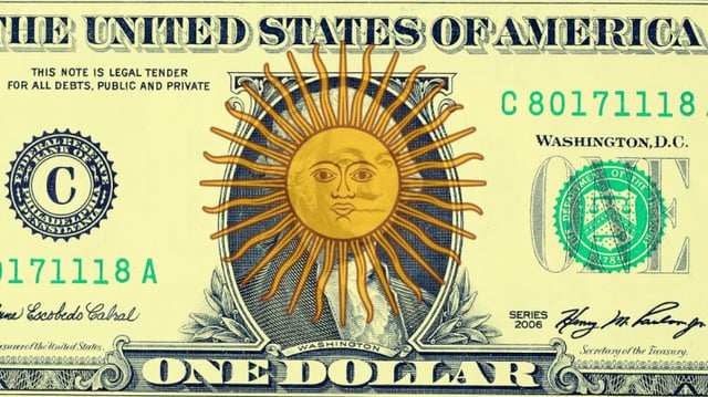 Dólar peso argentino moeda, Argentina, Estados Unidos moeda norte-americana