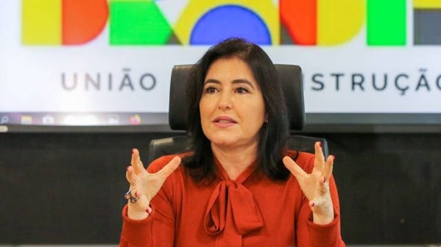 © Fabio Rodrigues-Pozzebom/ Agência Brasil Política A ministra do Planejamento e Orçamento, Simone Tebet, faz anúncio do grupo de secretários da pasta.
