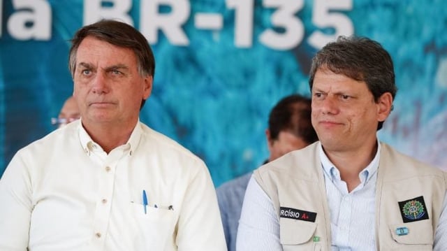 O ex-presidente Jair Bolsonaro e o governador de São Paulo, Tarcísio de Freitas