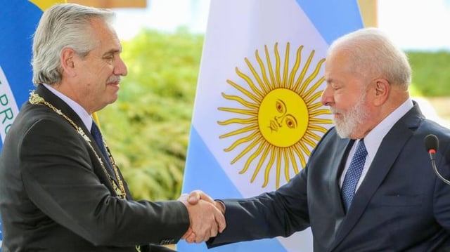 O presidente Luiz Inácio Lula da Silva recebe o presidente da Argentina, Alberto Fernández