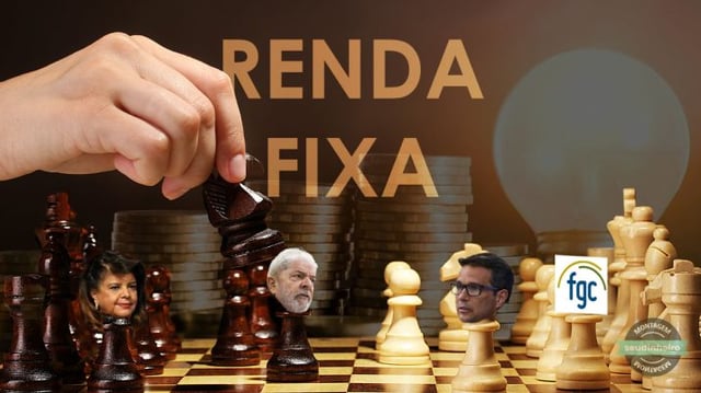 Xadrez renda fixa moedas Lula Luiza – créditos Shutterstock-Alan Santos-Divulgação-José Dias-Site FGC – montagem Brenda Silva SD
