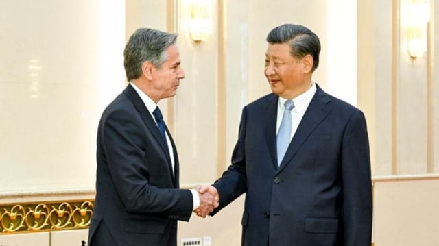 Presidente Xi Jinping se reúne com o secretário de Estado dos EUA, Antony Blinken