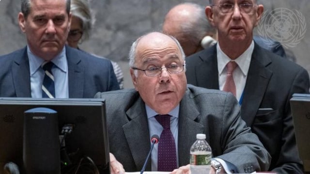 Mauro Vieira, ministro das Relações Exteriores do Brasil, preside a reunião do Conselho de Segurança sobre a situação no Oriente Médio, incluindo a questão palestina.
