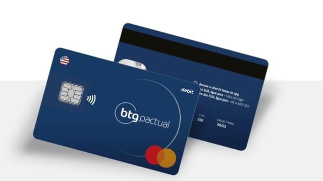 Cartão de débito da conta em dólar do BTG Pactual
