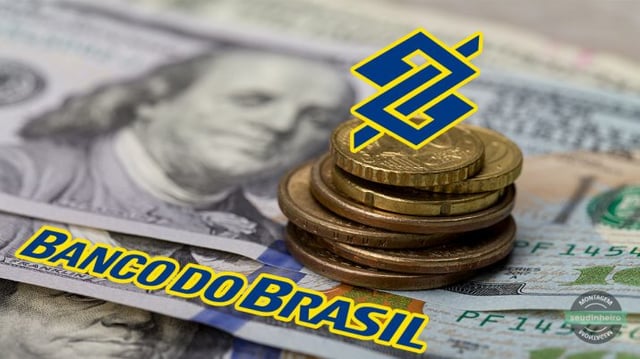 Logo do Banco do Brasil e notas de dólar