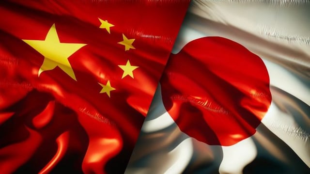 Bandeiras da China e do Japão