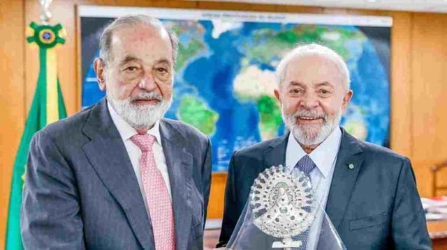 Presidente Lula e Carlos Slim, dono da Claro