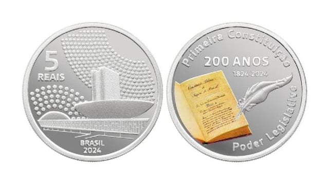 Moeda em comemoração aos 200 anos da primeira Constituição brasileira de 1824
