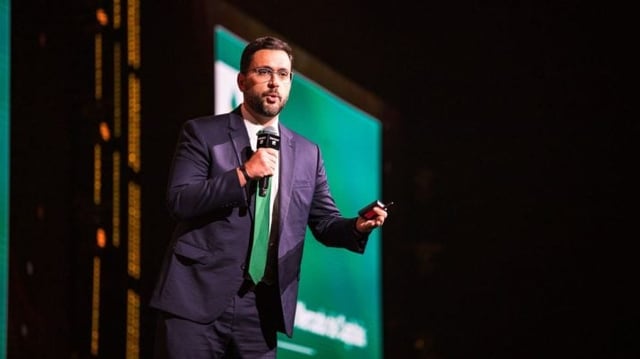 João Pedro Nascimento, presidente da CVM, em evento.