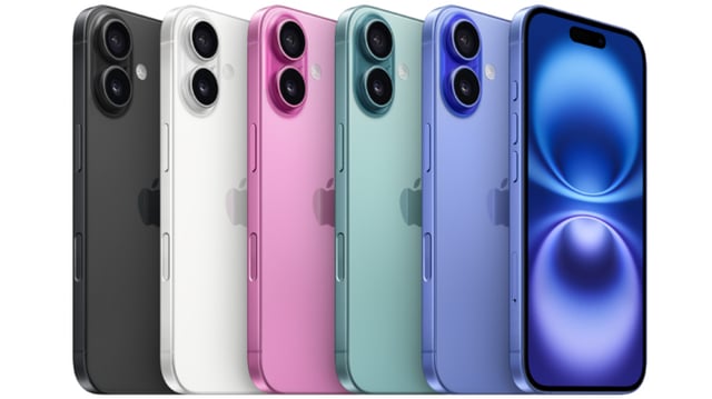 Imagem com 6 cores do iPhone 16, lançado pela Apple e setembro de 2024