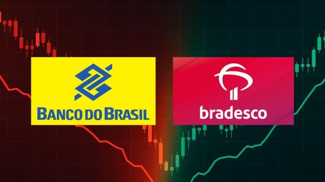 Ações do Banco do Brasil (BBAS3) e do Bradesco (BBDC4).