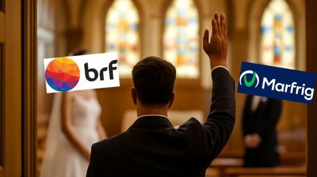 Fusão entre BRF (BRFS3) e Marfrig (MRFG3).