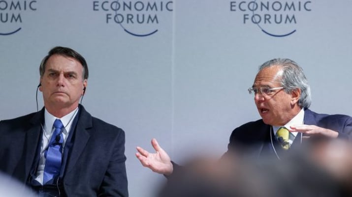 Jair Bolsonaro e Paulo Guedes Davos 23 01 19