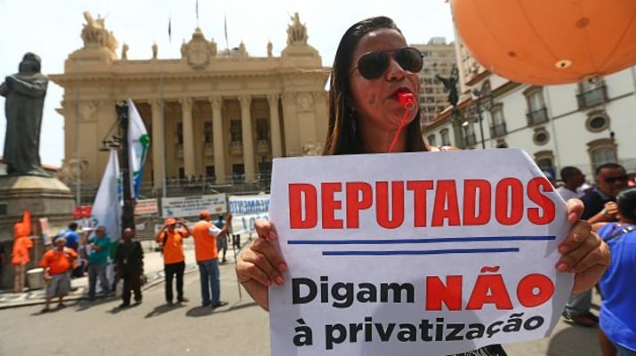 Manifestação contra as privatizações