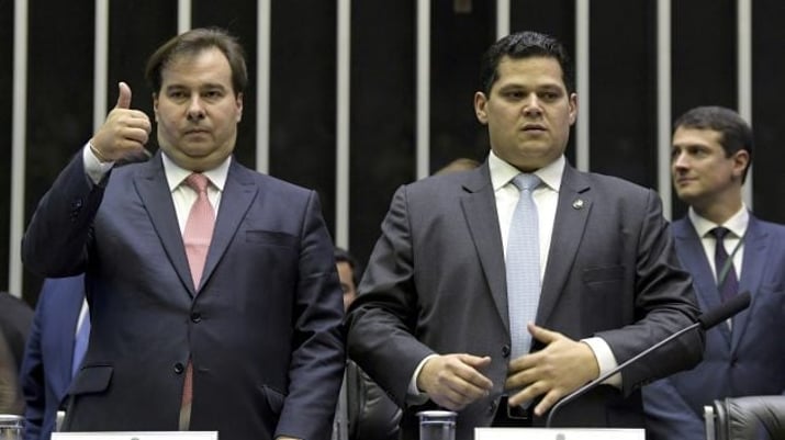 presidente da Câmara dos Deputados, deputado Rodrigo Maia (DEM-RJ); presidente do Senado Federal, senador Davi Alcolumbre (DEM-AP).