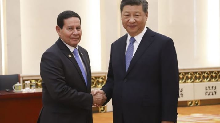 Hamilton Mourão e Xi Jinping