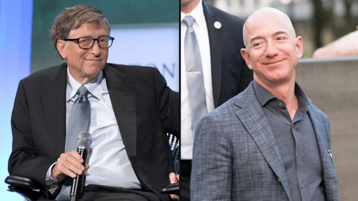 Bill Gates e Jeff Bezos, atualmente homens mais ricos do mundo