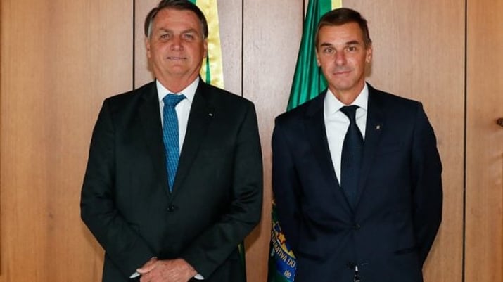 Jair Bolsonaro e o presidente do Banco do Brasil, André Brandão