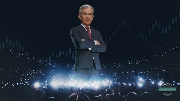 Imagem mostra Jerome Powell como grande estrela do mercado financeiro