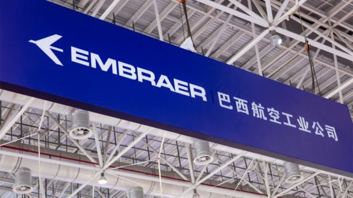 Zhuhai,,China-,November,7,,2018:,Embraer,Sign,Is,Seen,During