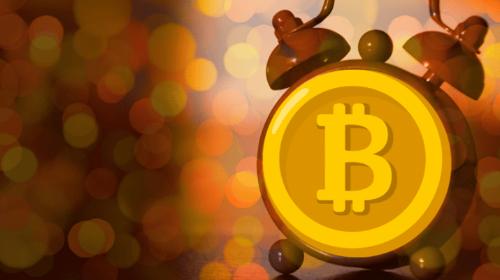Bitcoin em um relógio