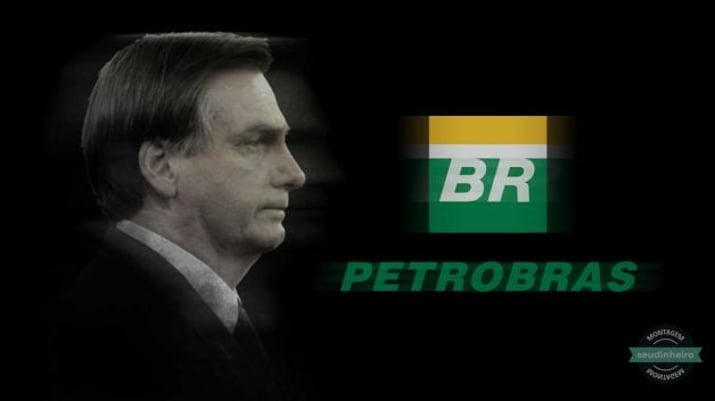 O presidente Jair Bolsonaro, em montagem ao lado do logotipo da Petrobras
