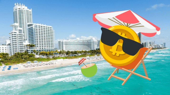 bitcoin em miami tomando sol criptomoedas na praia