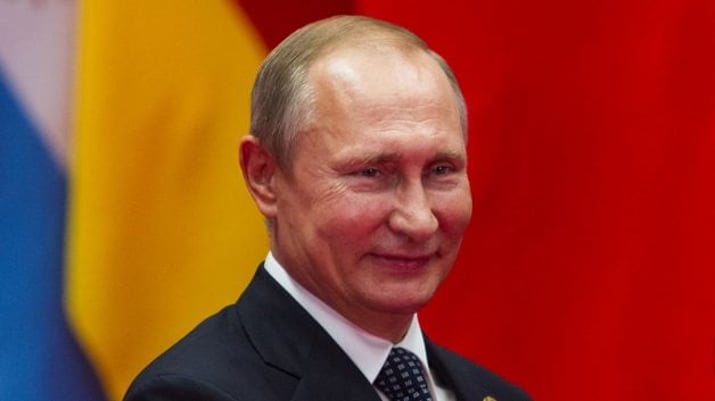 Presidente da Rússia, Vladimir Putin, sorrindo
