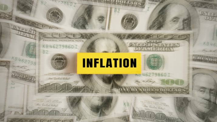 Dólar desfocado mostrando a inflação dos Estados Unidos