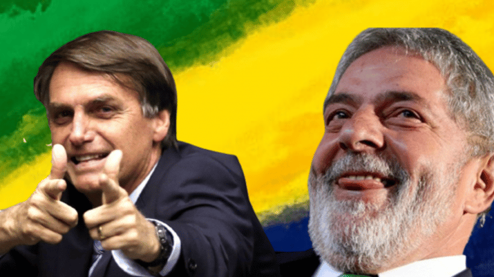 Montagem com imagens de Lula e Bolsonaro nas eleições 2022