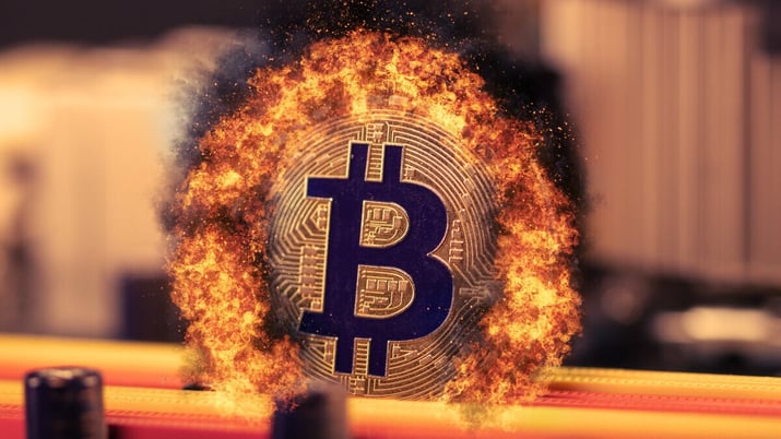 criptomoedas, bitcoin, fogo, chamas, calor